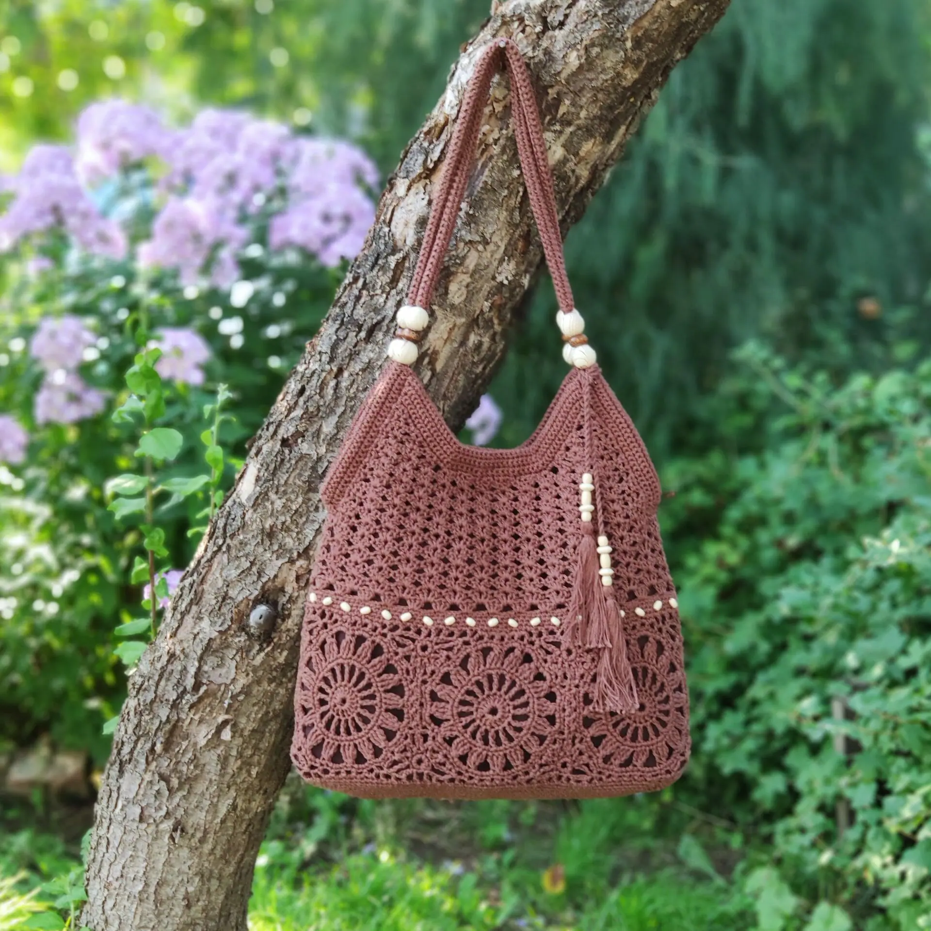 Crochet Bag PATTERN Garden Party Bag DIY Crochet Bag 