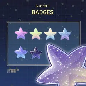 7 shiny star badges