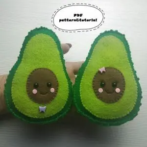 Avocado pattern, Felt pattern, Plush avocado toys pattern