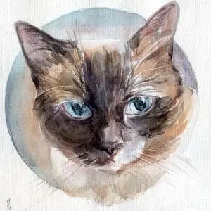 Sweet Isis Memorial Pet Portrait Watercolor Painting