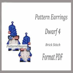 Dwarf 4 Earrings bead patterns PDF file Beading patterns Beading earrings Beading Dwarf Olegirabeadpattern
