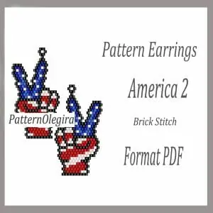 America 2 Earrings bead patterns PDF file Beading patterns Beading earrings Beading America Olegirabeadpattern