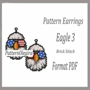 Eagle 3 Earrings bead patterns PDF file Beading patterns Beading earrings Beading Eagle Olegirabeadpattern