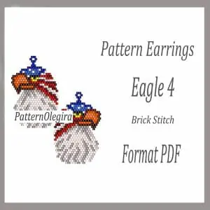 Eagle 4 Earrings bead patterns PDF file Beading patterns Beading earrings Beading Eagle Olegirabeadpattern
