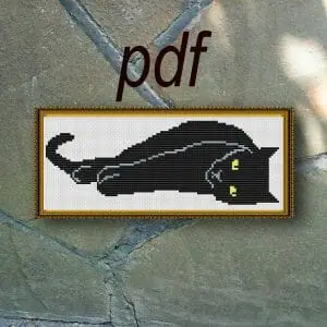 Black cat Cross stitch pdf pattern