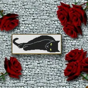 Black cat Cross stitch pdf pattern