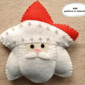Christmas pattern, felt Christmas ornament, Santa Claus