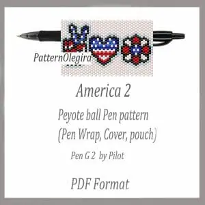 America 2 Bead pattern PDF America Bead pen wraps Bead cover pen Independence Day Olegirabeadpatterns
