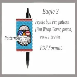 Eagle 3 Bead pattern PDF Eagle Bead pen wraps Bead cover pen Independence Day Olegirabeadpatterns