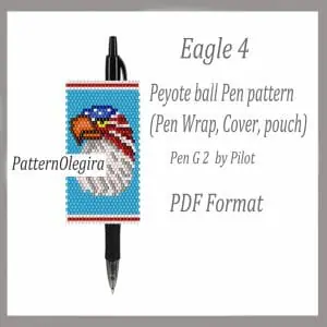 Eagle 4 Bead pattern PDF Eagle Bead pen wraps Bead cover pen Independence Day Olegirabeadpatterns