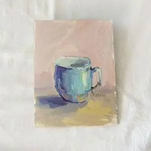 Sketch Painting For Wall, Cup Drawing Art Sketch