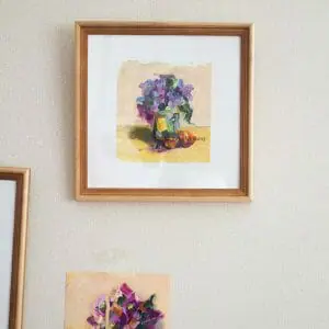 Still Life With Flowers Painting, Bouquet With Lilacs And Apricots, Orange Painting