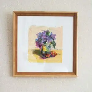 Still Life With Flowers Painting, Bouquet With Lilacs And Apricots, Orange Painting