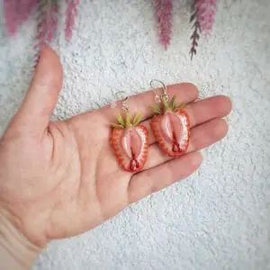 A pair of Strawberry dangle earrings