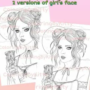 Single coloring page “Vampire Girl”