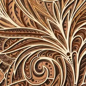 MANDALA FEATHER Laser Cut Decoration, Wall Art