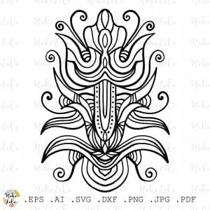 Floral Coloring Pattern Pdf Cricut Svg Clipart Png
