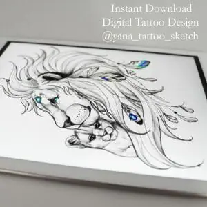 lion-family-tattoo-designs-lion-and-lion-cub-tattoo-sketch-fatherhood-tattoo-ideas