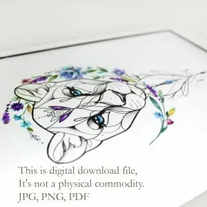 lioness-tattoo-designs-female-lioness-tattoo-sketch-with-flowers