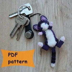 Beading tutorial. How to make cat pdf pattern.