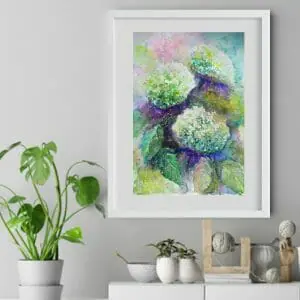 Hydrangea painting 12*16" watercolor floral art
