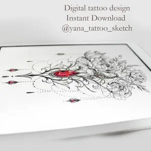 scorpio-tattoo-design-for-ladies-scorpio-and-peony-tattoo-sketch-outline-feminine