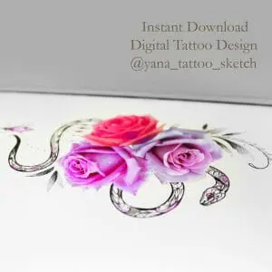snake-tattoo-sketch-snake-tattoo-design-drawing-snake-and-flower-roses-tattoo-design