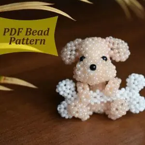 beaded dog pattern