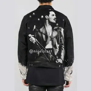 Freddie Mercury Painted denim jacket Queen
