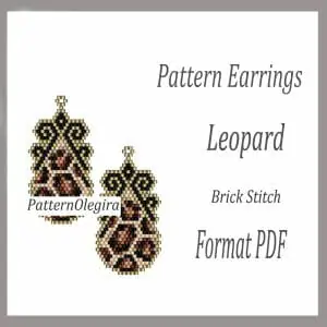 Leopard Earrings bead patterns PDF file Beading patterns Beading earrings Beading Leopard bead patterns Olegirabeadpatterns
