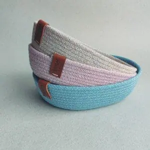 three small cotton rope baskets for home decor