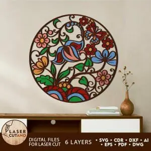 Floral Multilayer Decoration Laser and Paper Cut File