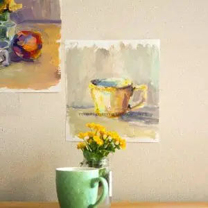 Yellow Cup Sketch Buy Wall Decor For The Kitchen