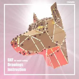Sheet Metal Riveting Doberman Head Project (dxf, PDF)