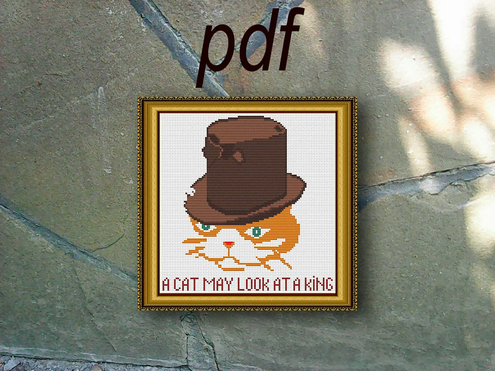The King of the Cats Cross stitch pdf pattern