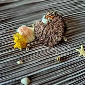 Copper brooch. Leaf Author's decorations_Olga Vorobieva.
