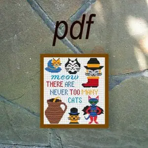 How Many Cats Is Too Many Cross stitch pdf pattern