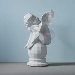 DIY Sleeping Cupid template Papercraft PDF