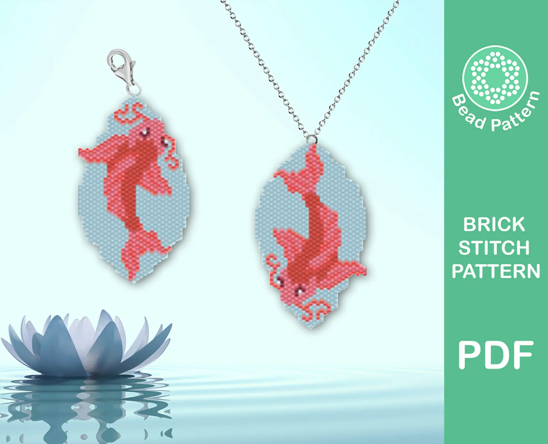 Koi carp brick stitch pattern 1 koi carp beading pattern