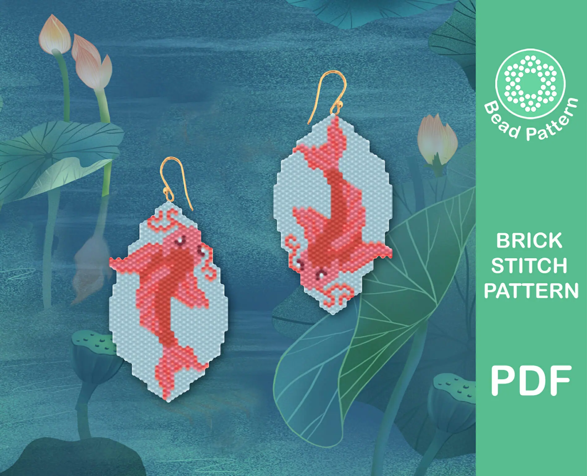 Koi carp brick stitch pattern 2 koi carp bead pattern