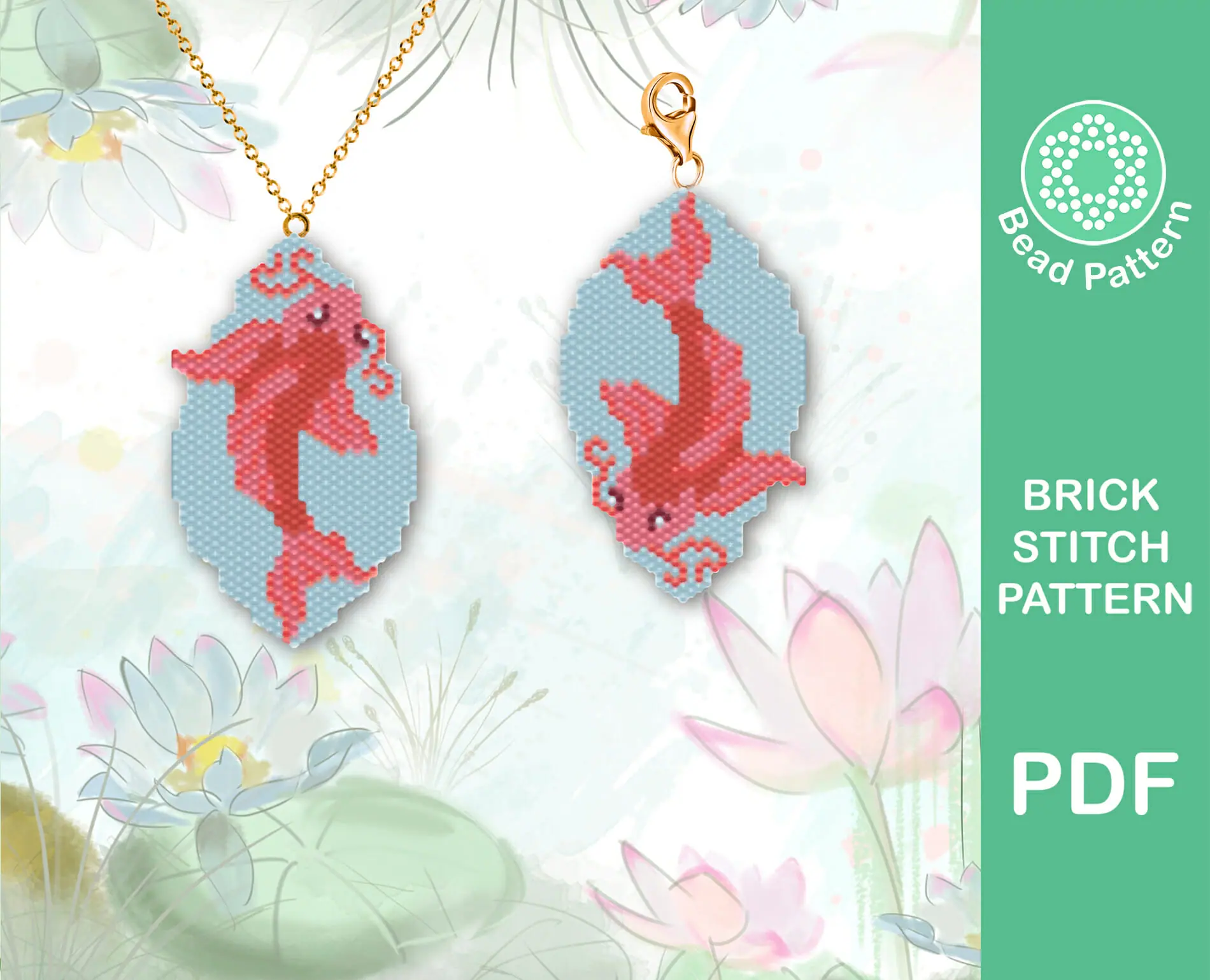Koi carp brick stitch pattern 3 koi carp brick stitch pattern
