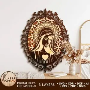 Icon Deva Maria, Religious Decoration, Christian, Jesus