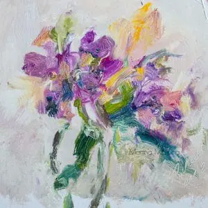 Abstract Flowers Small Painting