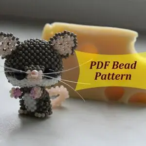 Beaded mouse pattern. Beaded animal tutorial. Easy