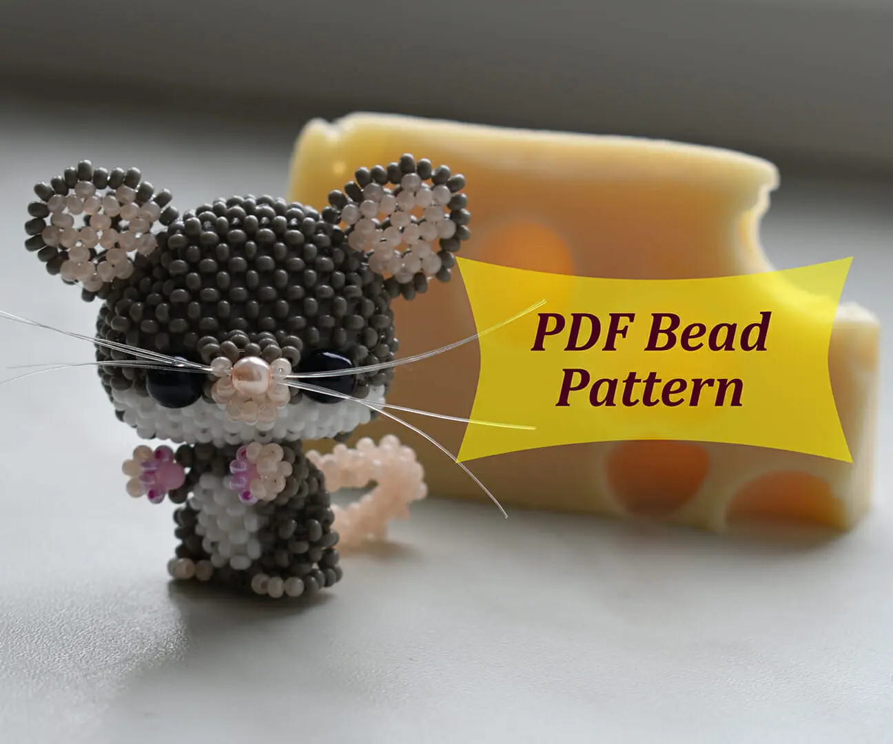 Beaded mouse pattern. Beaded animal tutorial. Easy 1 Beaded mouse pattern. Beaded animal tutorial. Easy