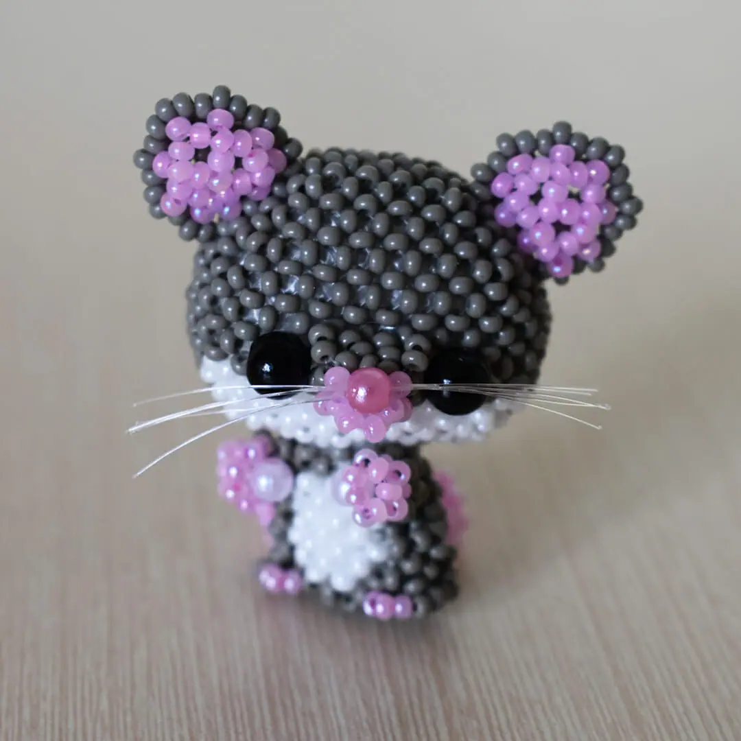 Beaded mouse pattern. Beaded animal tutorial. Easy 2 Beaded mouse pattern. Beaded animal tutorial. Easy - Image 2