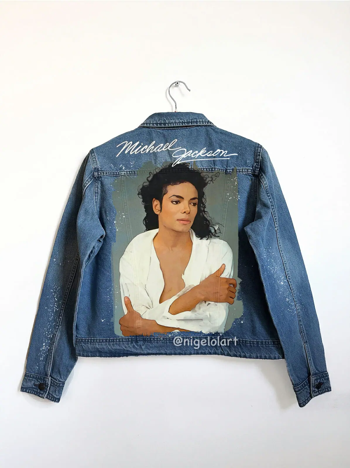 Michael Jackson Painted denim jacket personalized Gift