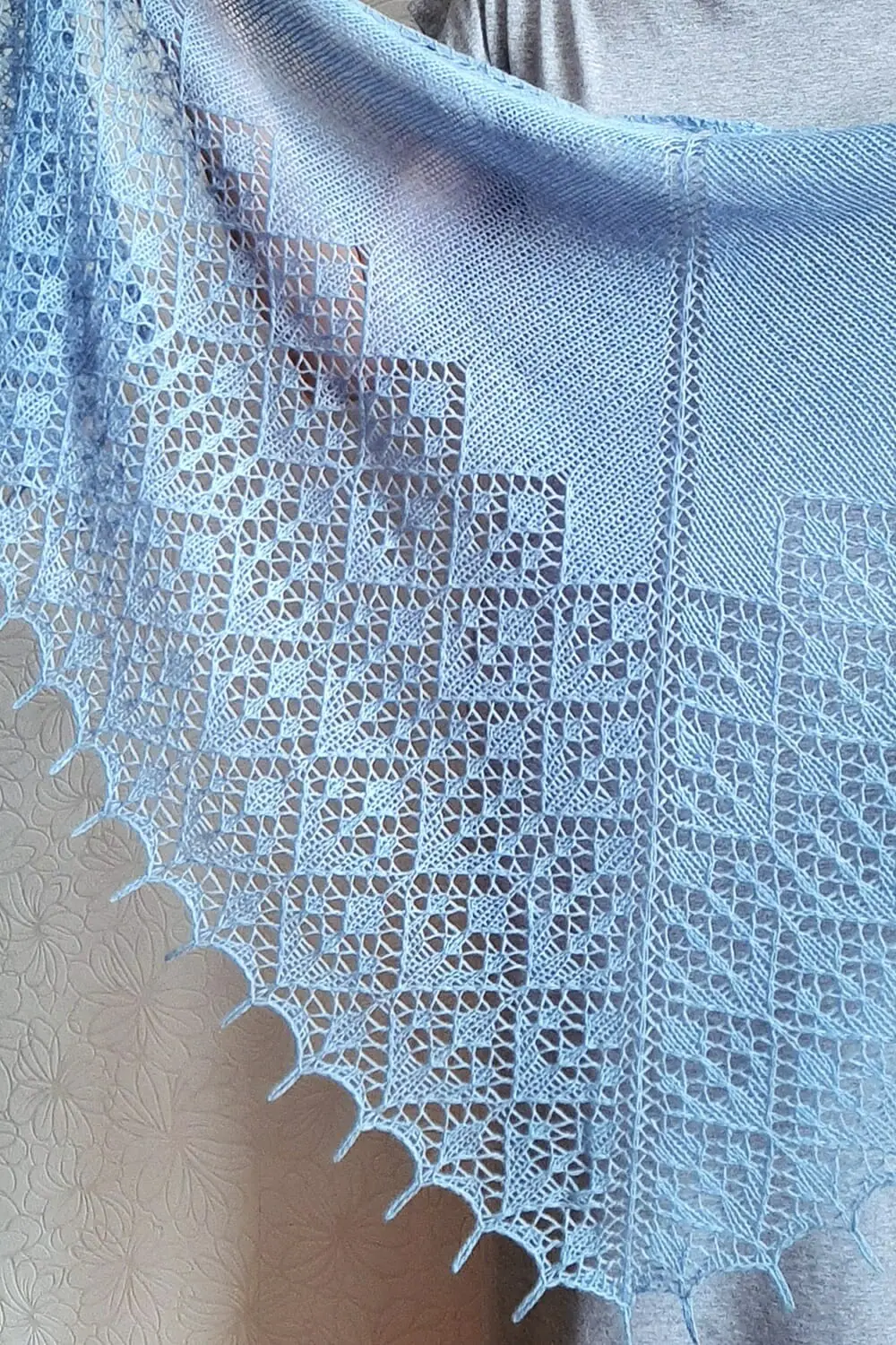 lace shawl knitting pattern for beginner in pdf