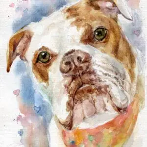 Sweet Ophelia Watercolor Pet Portrait (Sold)