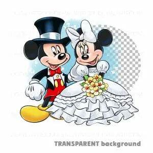 Mickey Mouse and Minnie wedding Sublimation design Png illustration
